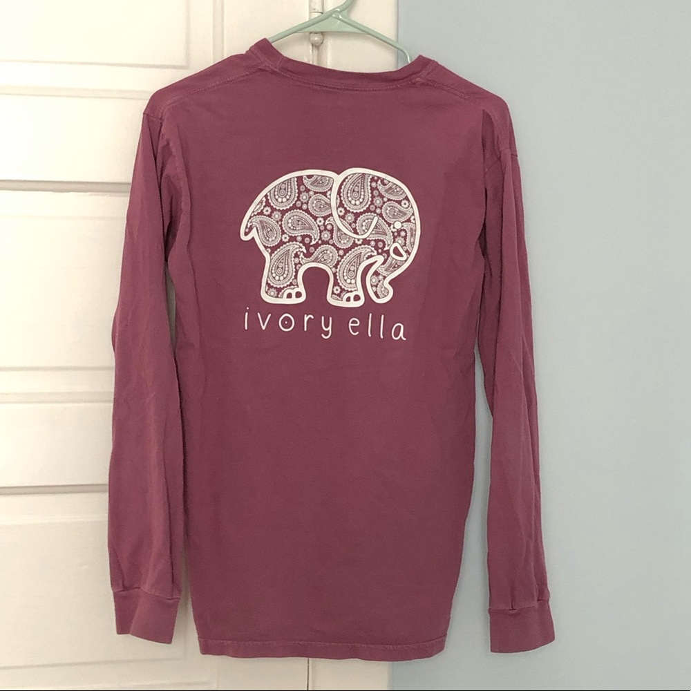 Ivory Ella Berry paisley long sleeve tee
